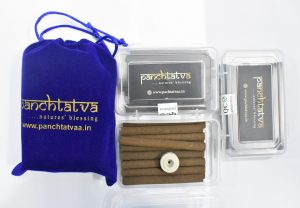 PANCHTATVA’s SANDALWOOD (CHANDAN) Dhoop Sticks for Pooja 80 Grams*2packs. Each Pack Contains 15 Sticks, Each Stick is 3.5 inches Long with dhoop Stand Holder in Pack(Free),SANDALWOOD Fragrance DHOOP Sticks|Rs.120/-