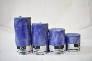 100% Organic Lavender Aroma Purple Pillar Candles- Set Of 4